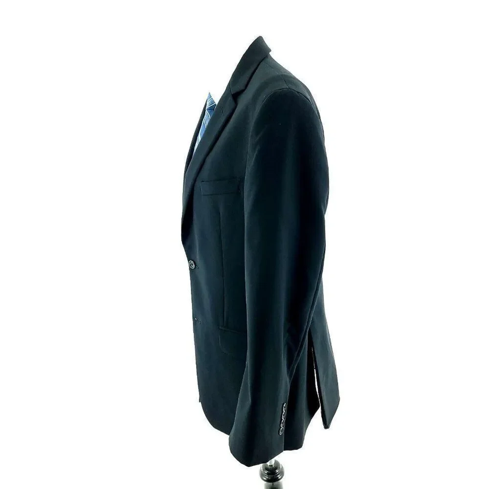 Pronto Uomo Wool Polyester Spandex 2 Button Suit Jacket‎ 38R Black